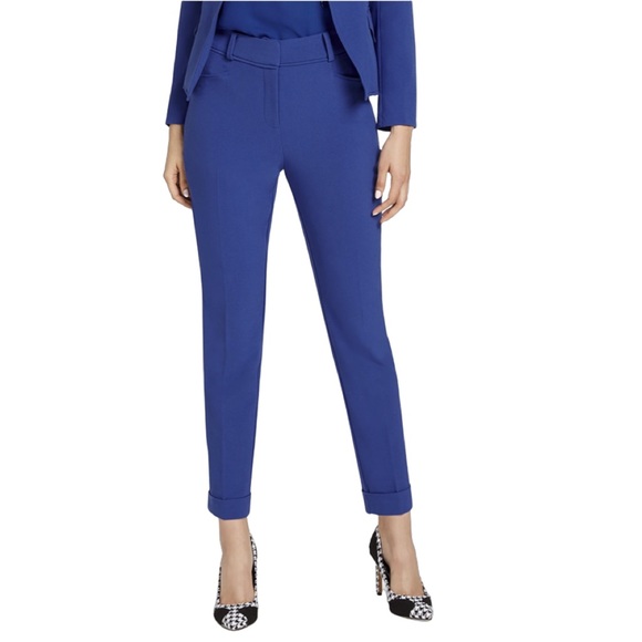 NEW YORK & COMPANY Blue Cuffed Ankle Pants - Picture 1 of 4